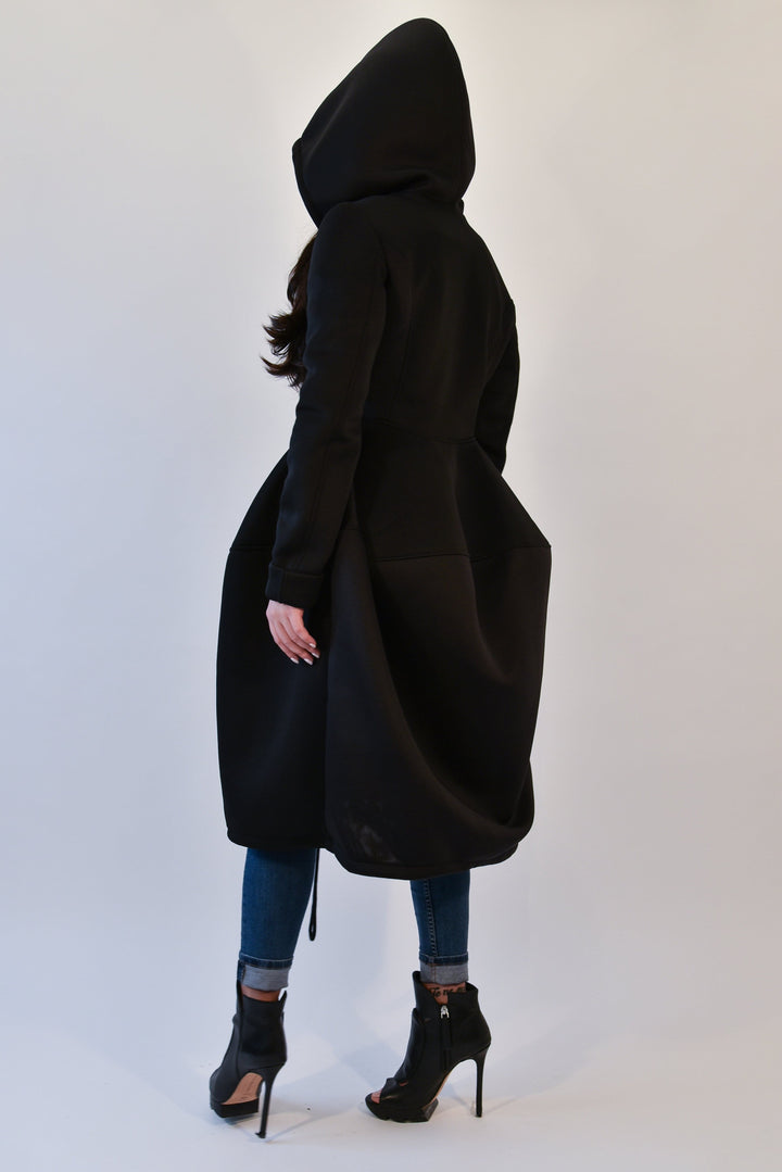 معطف النيوبرين الطويل الأسود F1991