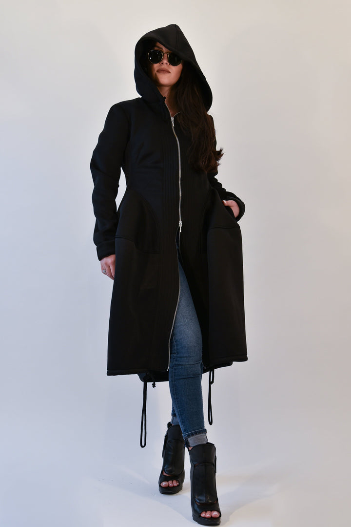 معطف النيوبرين الطويل الأسود F1991