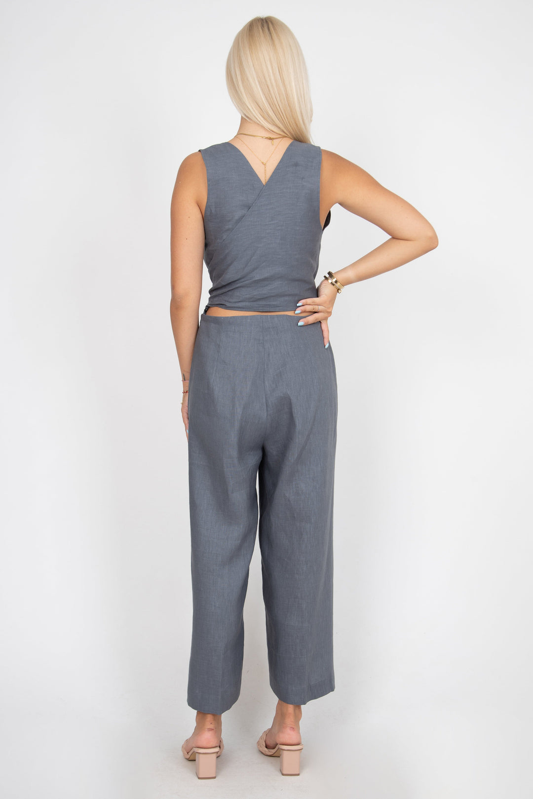 Gray linen jumpsuit FC2110
