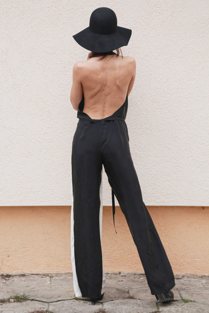 Black and White Jumpsuit F1559