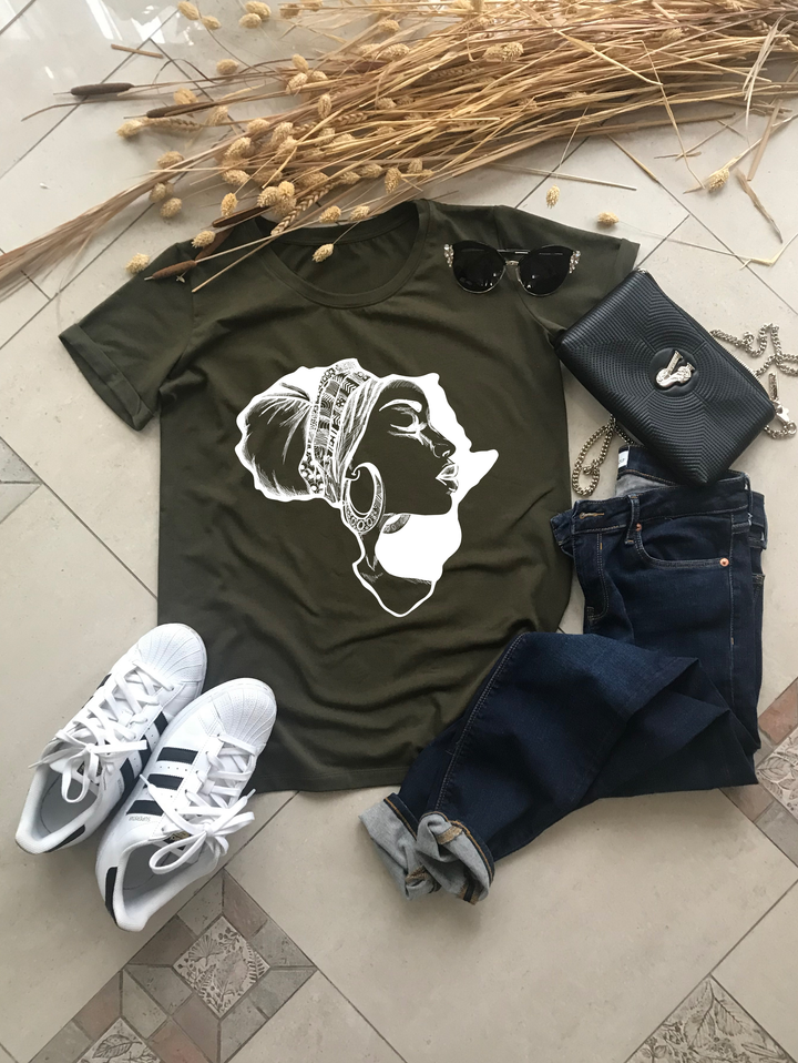 African Map Printed T-shirts