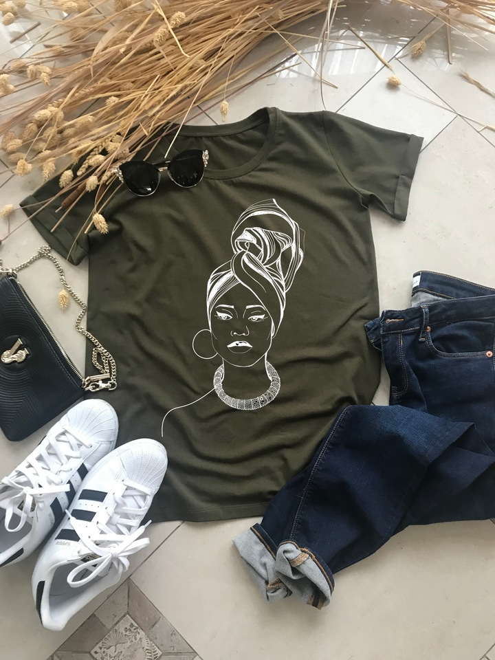African Woman painted T-shirt