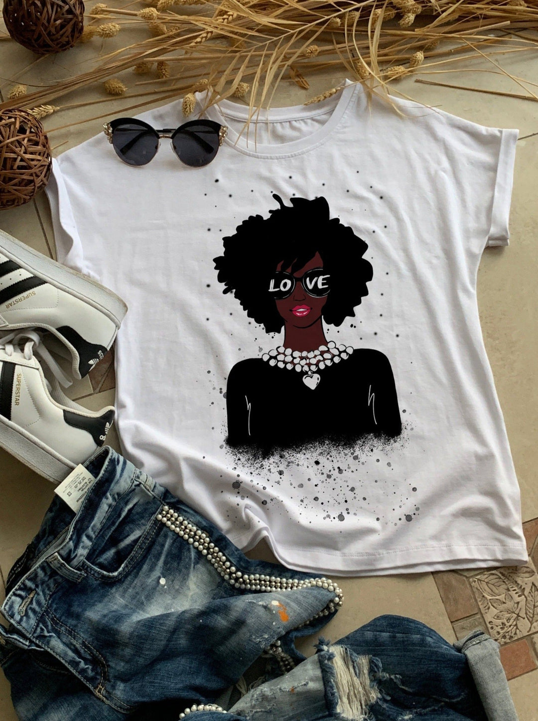 African Woman Love Cotton Print T-shirt