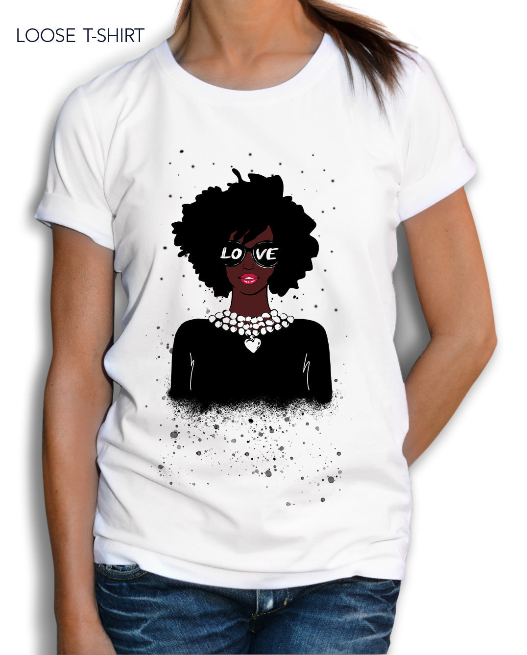African Woman Love Cotton Print T-shirt, T-shirts