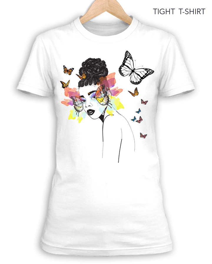 Woman with Butterfly Print