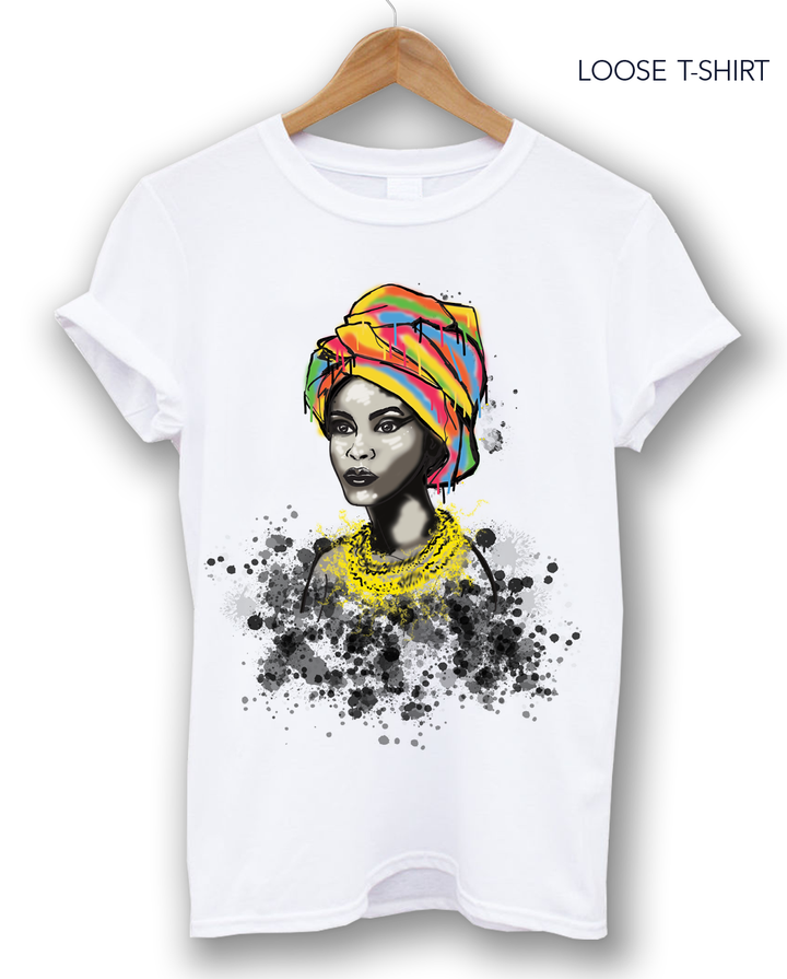 African Woman with Grafica Turban Print