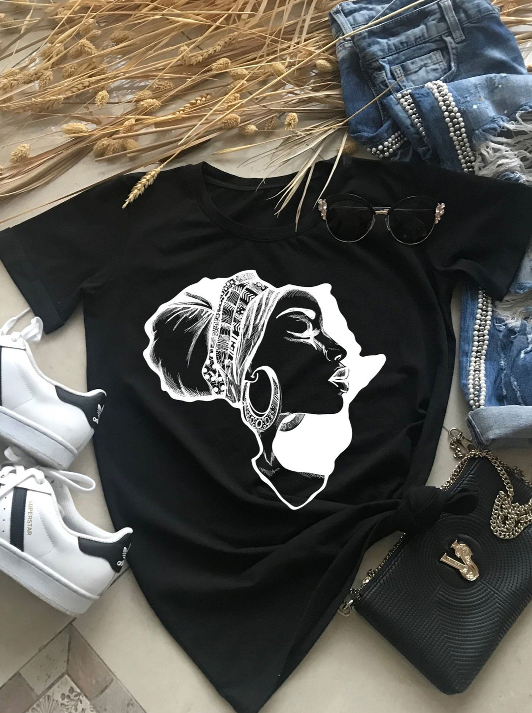 African Map Printed T-shirts