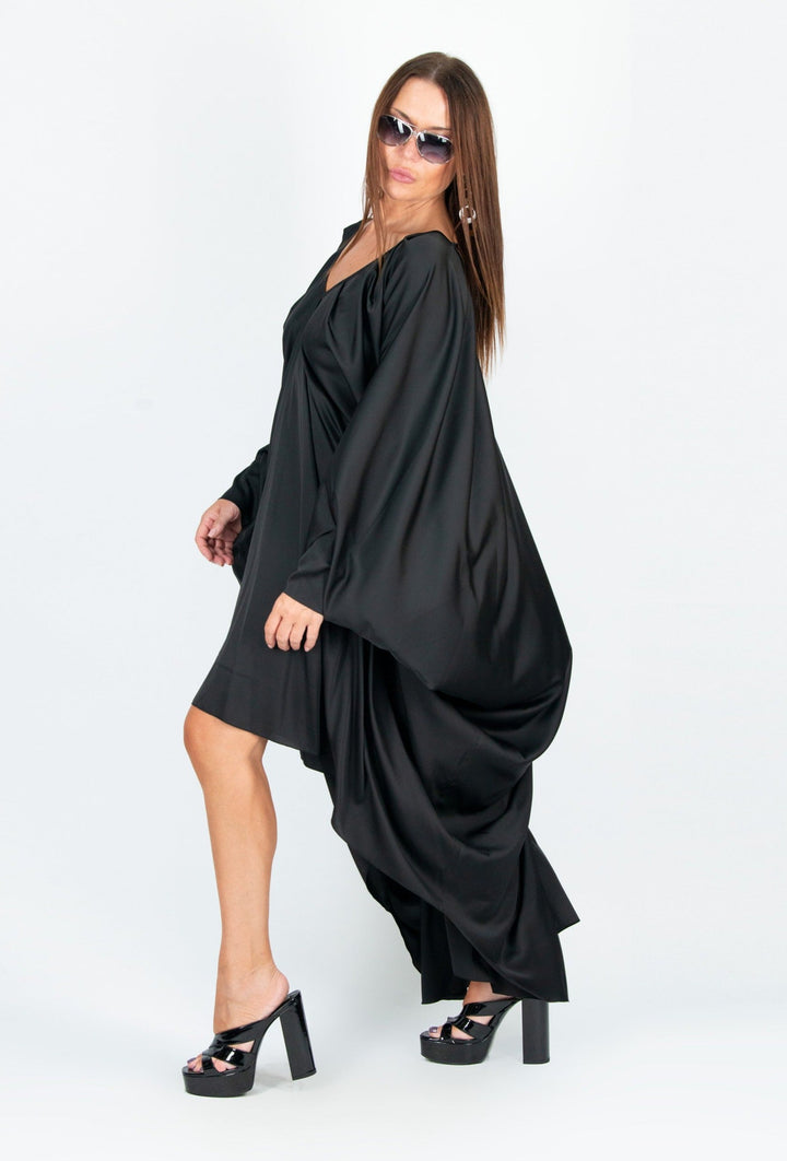 Black Maxi Dress, Black Long Kaftan Dress