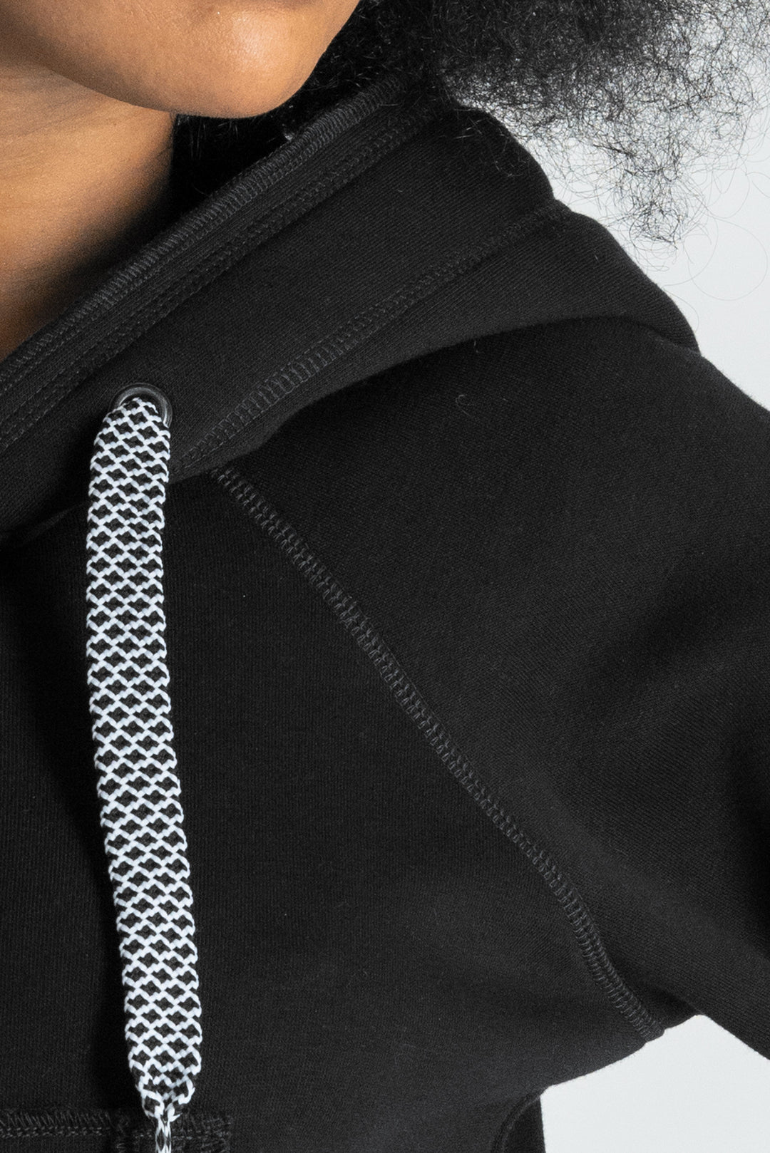 Black Zipper Hooded Sports Sweatshirts