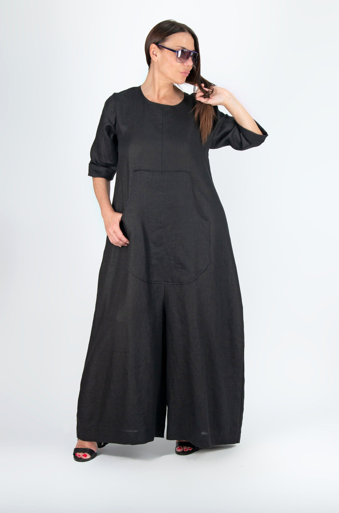 Black linen jumpsuit