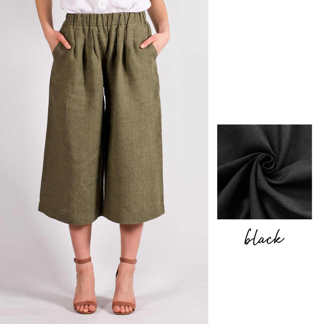 Capri Length Linen Pants