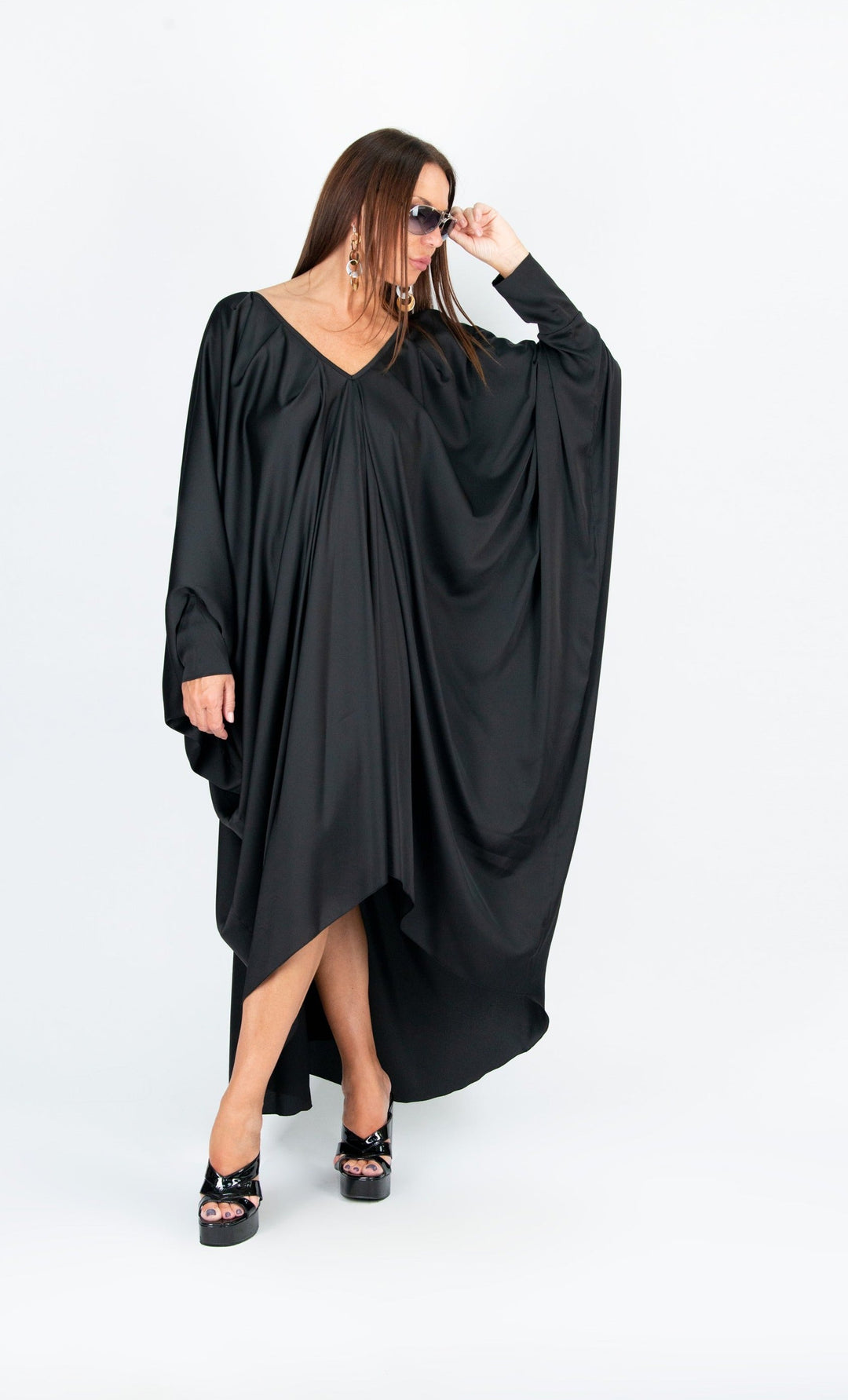 Black Maxi Dress, Black Long Kaftan Dress