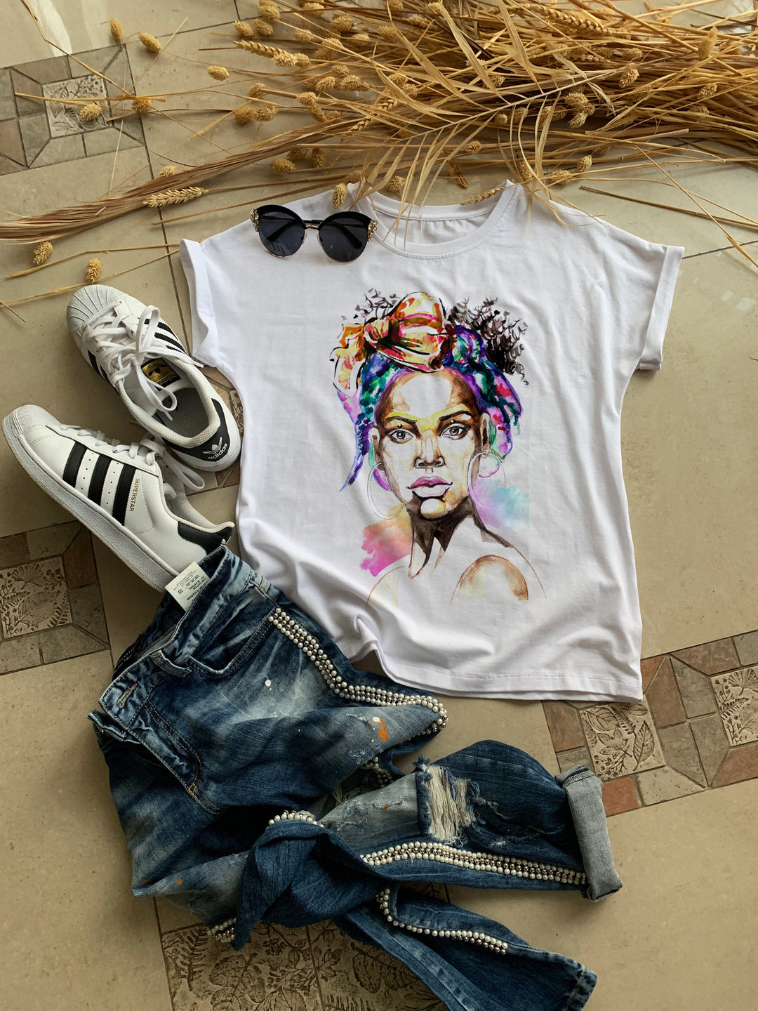 Black Woman fashion art  Print T-shirt, T-shirts