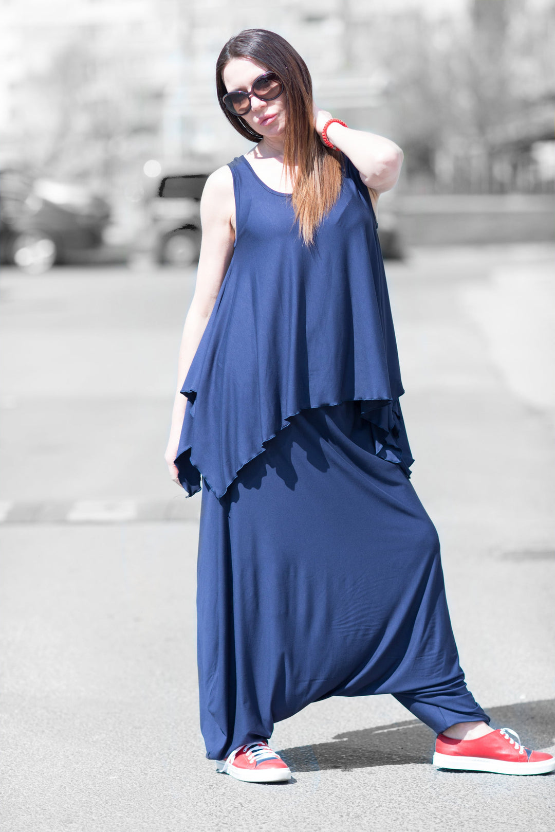 Two pieces Blue Summer Harem outfit, Elegant & Sport Sets