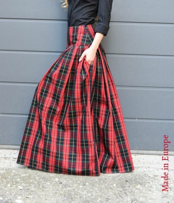 Checked Long Maxi Skirt F2128 0 Skirts