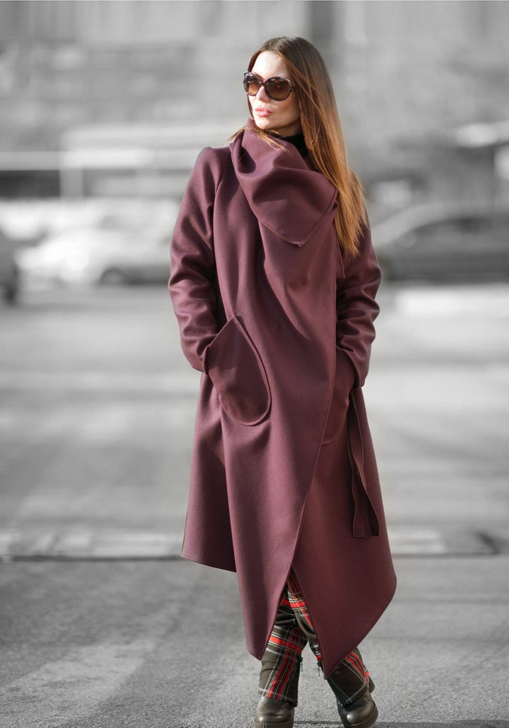 Dark Red Cashmere Coat