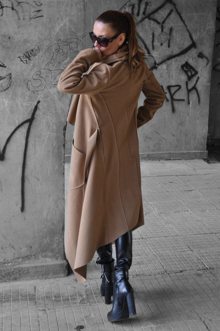 Beige Winter Cashmere Women Coat