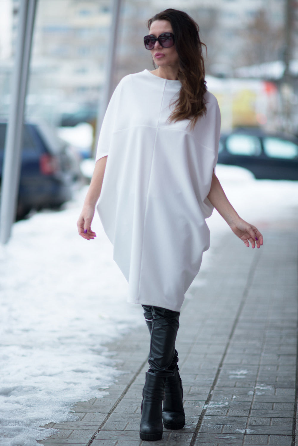 Cotton Maxi Tunic with removable sleeves
