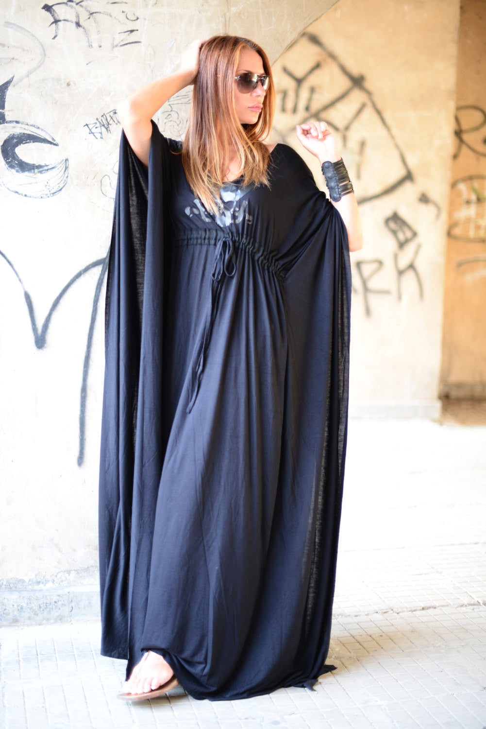 Black Maxi Dress, Long Caftan Dress