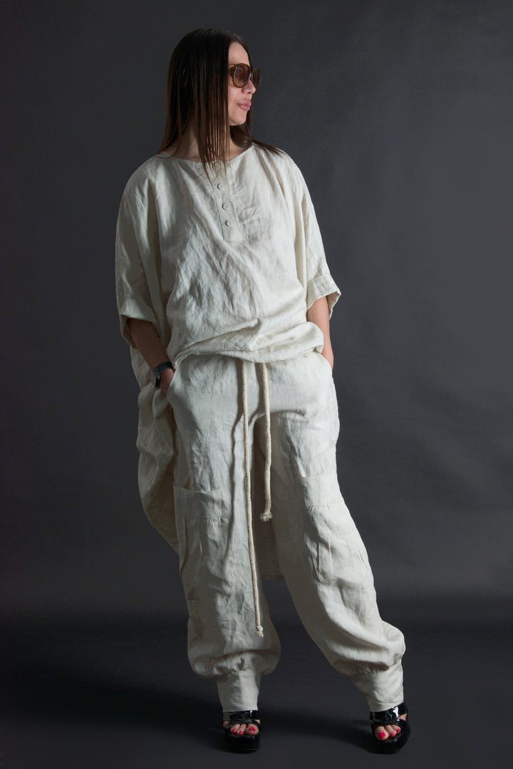 Two pieces Set, Natural Linen outfit