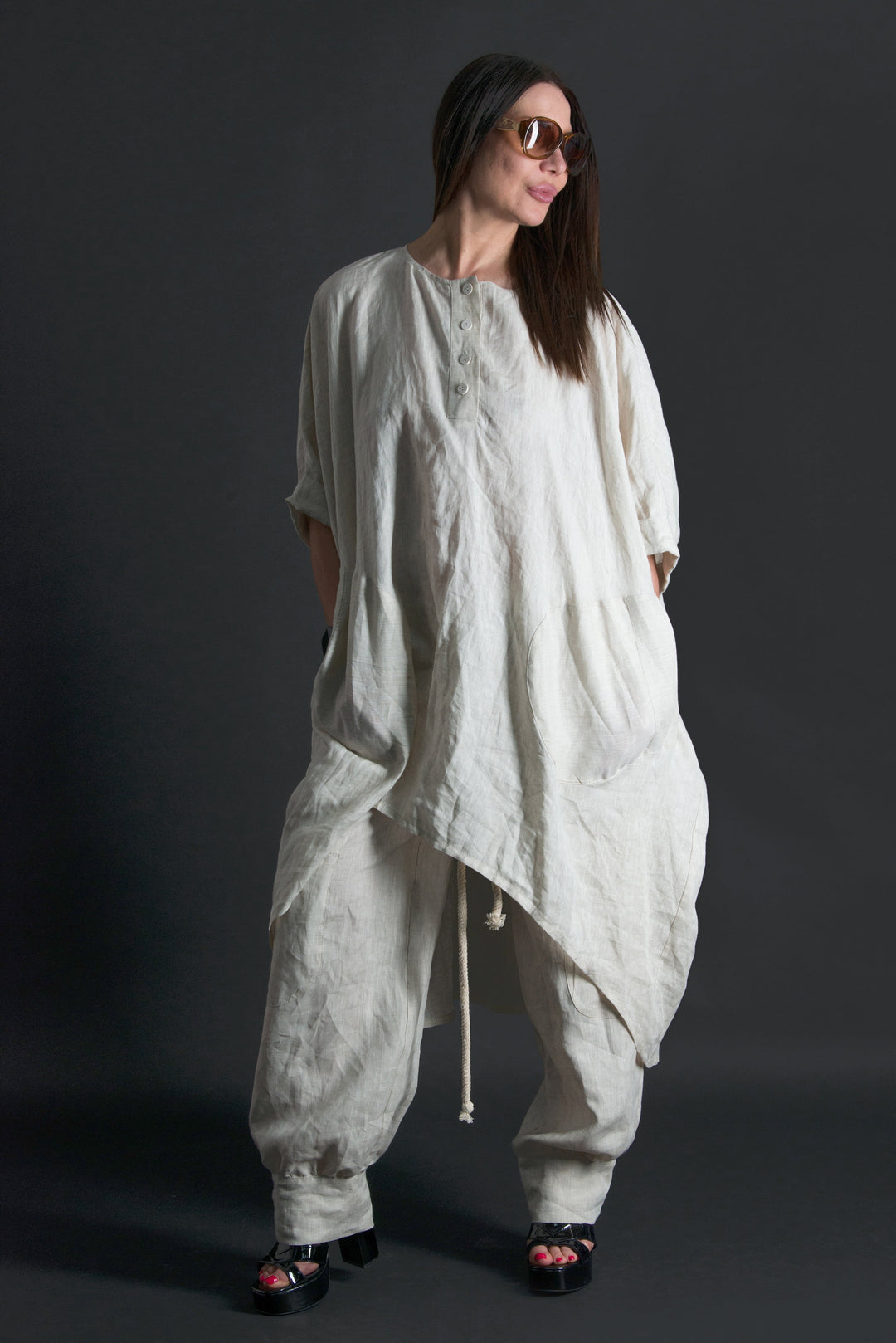 Two pieces Set, Natural Linen outfit