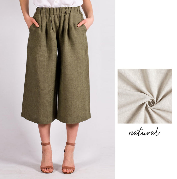 Capri Length Linen Pants
