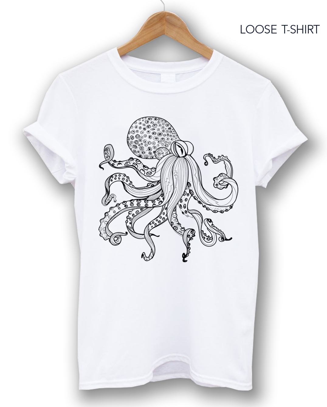 Black Woman Octopus T-shirt, T-shirts