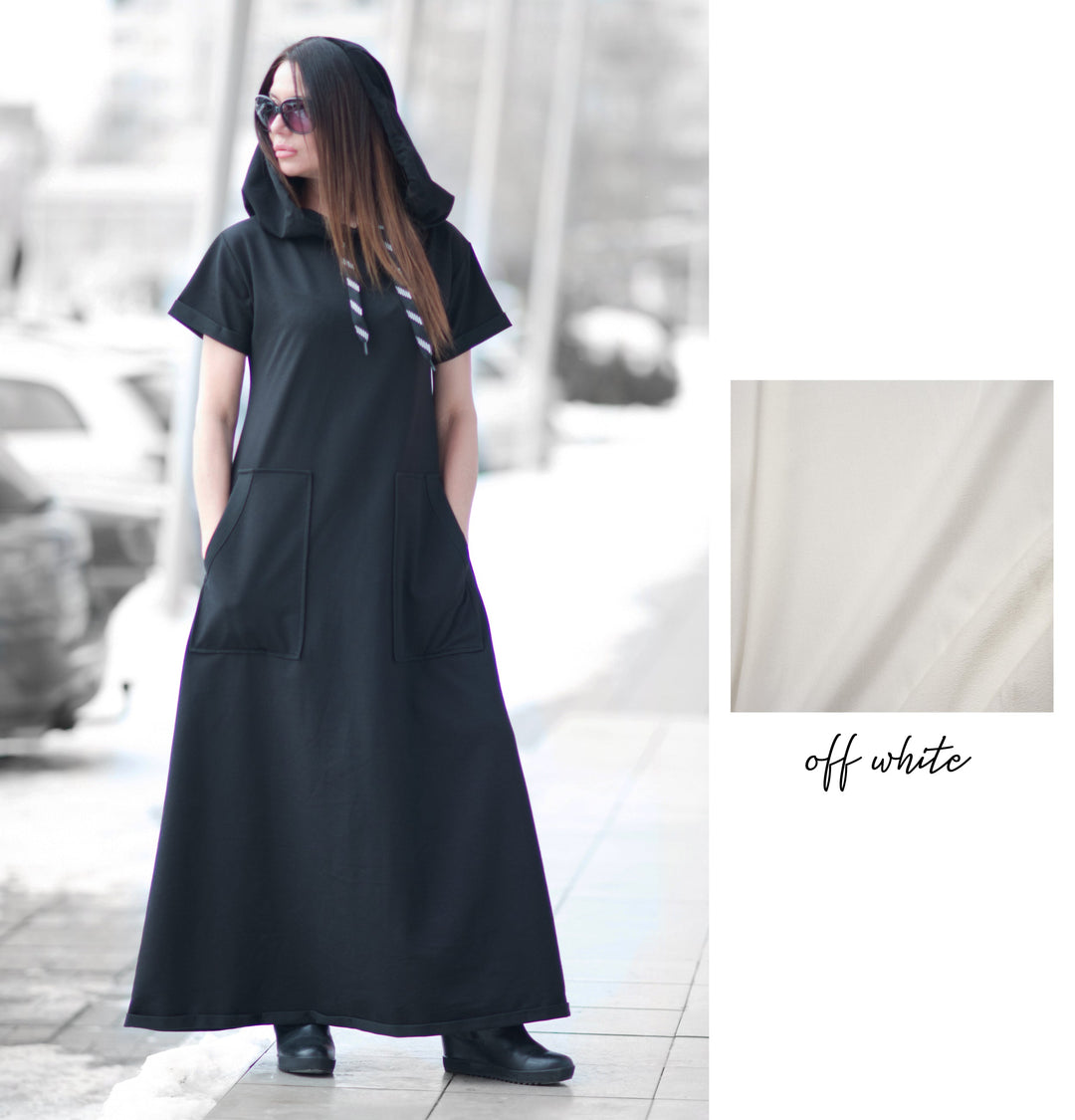 Black Long Hooded Dress