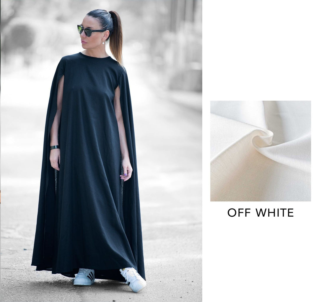 Black Cape Linen Dress