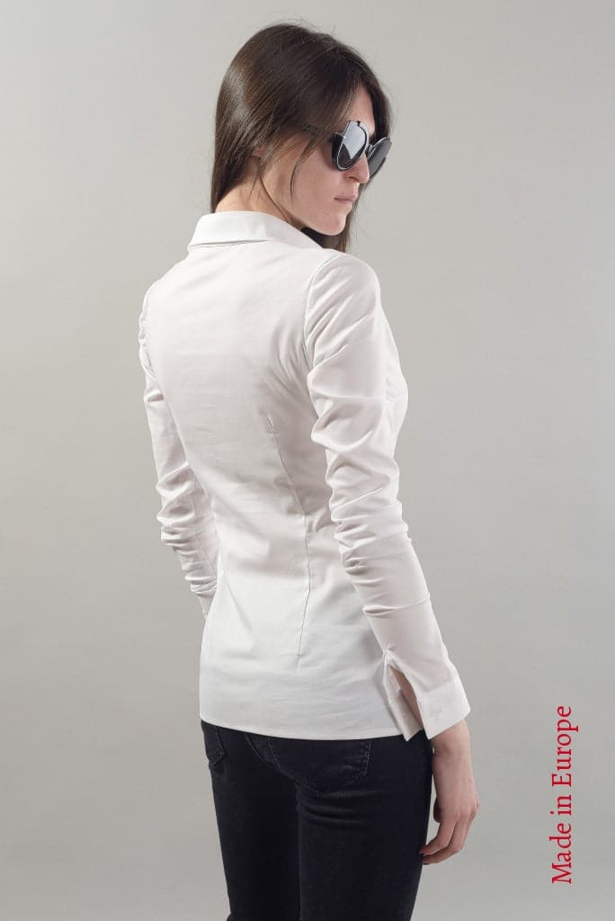 Slim Long Sleeve White Shirt F1810