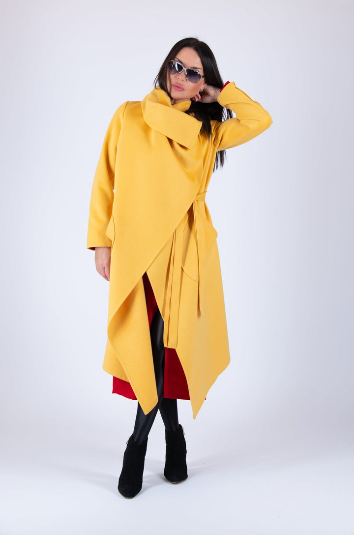 Autumn Yellow Asymmetric Coat