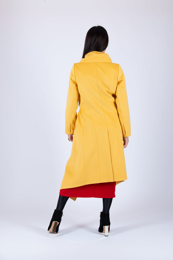 Autumn Yellow Asymmetric Coat